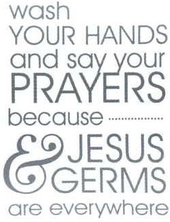 DCWV Wash Your Hands Vinyl Wall Decal, Gray, 17 x 12 1/2 inches