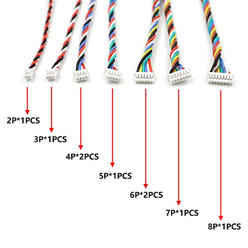 9 PCS 1.25mm to 1.25mm Pitch Cable Wire for Pixhawk APM2.8 2.6 Flight Controller Quadcopter RC Drone 3Pin to 8P