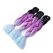 Ombre Braiding Hair 3pcs Black/Purple Pink/Light Green Jumbo Braid Hair Ombre Colors Braiding Hair