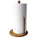 Home Basics Pine Countertop Paper Towel Holder Rustic Kitchen Paper Towels Holder | with Tear-Arm and Rounded Base for Stability