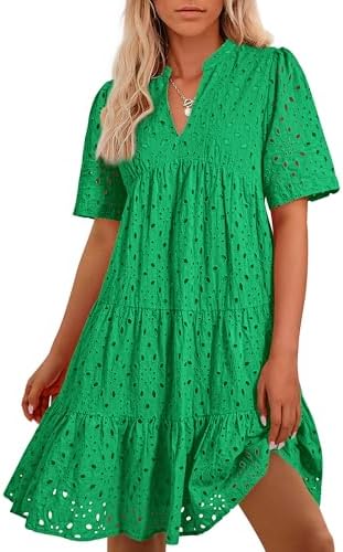 vince camuto green eyelet dress Vince Camuto Eyelet Balloon Sleeve Dress Green 8 at Amazon Women's Clothing  store