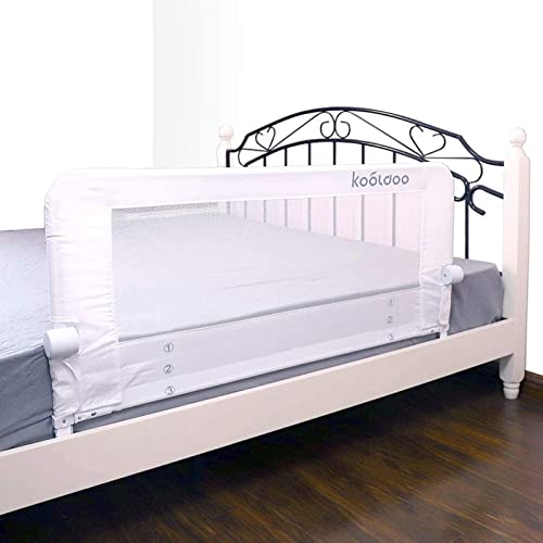 KOOLDOO Bed Rail for Toddlers, 59”ExtraLong Fold Down Tall Bed Rail