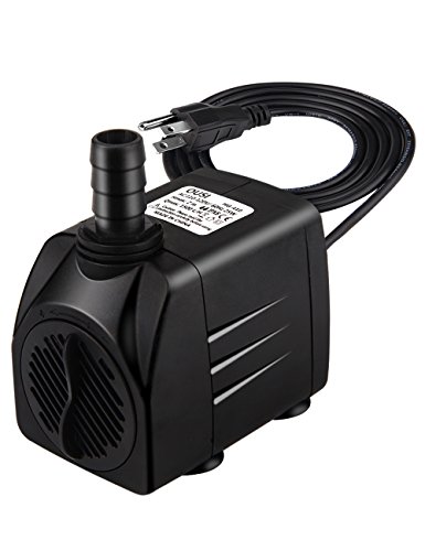 Fountain Pump Water Pump, OUSIã€2018 NEWã€‘400GPH Pond pump 25W submersible pump water fountain pump with 6.3ft Waterproof Power Cord, 2 Nozzles for Aquarium, Fish Tank, Pond, Statuary, Hydroponics