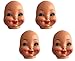 Blue-Eyed Girl with Dimple Cheeks Celluloid Plastic Doll Face Mask (Pack of 4)