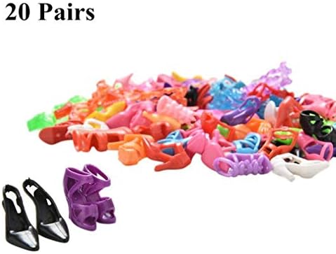 Xiaoqing Barbie Dolls Different High Heel Shoes Slippers Sandal Boots Barbie Assorted Shoes Accessories for Girls Dolls by TheBigThumb