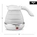 Gourmia GK320 Travel Foldable Electric Kettle - Dual Voltage - Fast Water Boiling - Food Grade Silicone - Small, Collapsible, Portable - Boil Dry Protection - .5 Qt - 100v/120v and 220v/240v - White