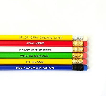 Kpop On ! 6 Assorted Kpop Boy Band Pencils