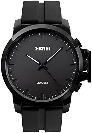 Sport Watch, LANIAKEA Men’s Quartz Stainless Steel Waterproof Watch with Silicone Band, Black