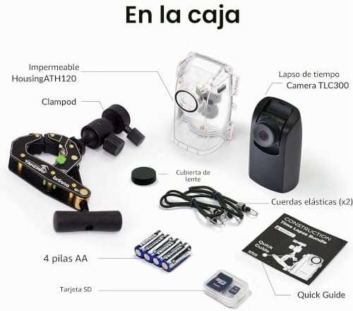 BCC300-C Timelapse Video Bundle - Cámara TLC300 1080P FHD y HDR, 118°FOV, Pantalla LCD IPS 1.44”, Carcasa IPX4, Abrazadera, Fácil de Usar en Obras de Construcción, Interiores y Exteriores