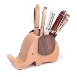 Artinova Elephant Shape Wooden Pen Cup/Pen Holder Desk Organizer with Cell Phone Stand ARTA-0057