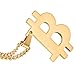 Bitcoin Necklace with 20 inch Chain Rust-Free Stainless Steel Gold Plated Pendant Jewelry for Men and Women - Unique Psychical Collectible Digital Currency Fashion | Gift Pouch + 1 Free Coin Included