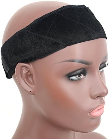 VoWigs 1 PC Flexible Velvet Black Hair Band,Adjustable Wig Grip Hair Band,Wiggery Accessery Headband (Wig grip, Black)