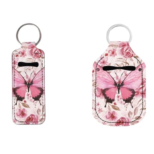 Coldinair Pink Butterfly Chapstick Holder Floral