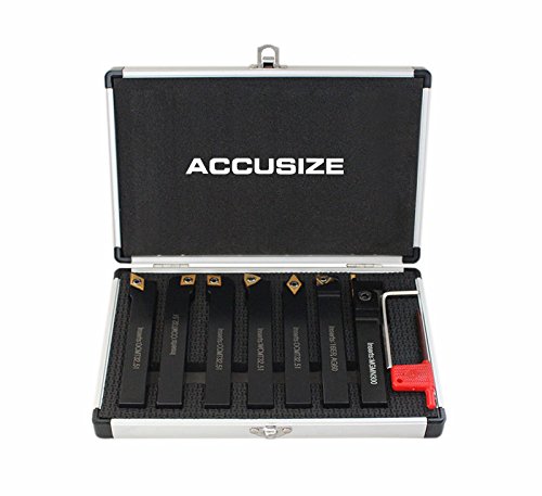 Accusize - 7 Pieces/Set, 5/8'' Shank Size, Indexable Carbide Turning Tools, #2387-2005