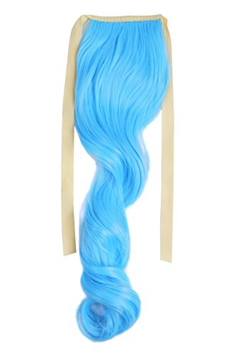 MapofBeauty 2 Pack Curly Ponytail Long Wavy Hair Fashion Hair Accessories (Azure)