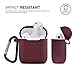 Airpods Case, TOROTOP Silicone Air pod Case Cover Cute Protective Accessories Set with Bling Elephant Keychain/Ear Hook/Storage Box Compatible for Apple Airpods 1&2 Women Girls(Burgundy)