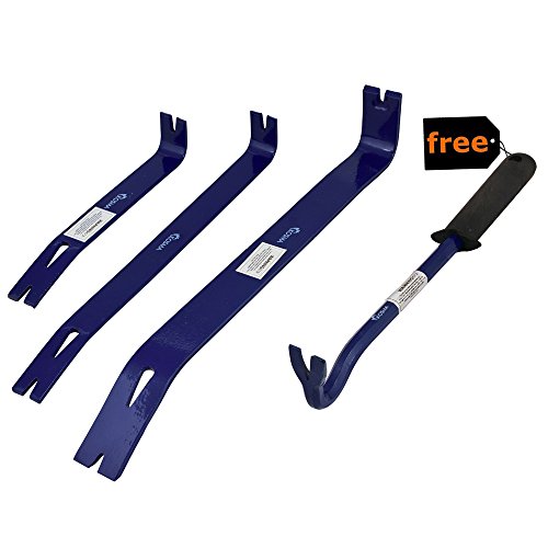 Kosma 3 Pc Pry Bar Kit | Utility Bar set - 8",14",16" with"Free" Nail Puller 12"