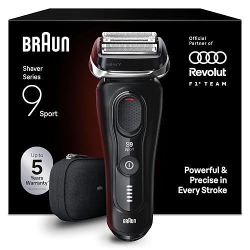 Braun Series 9 Sport Electric Shaver with 4+1 Precision Head & Trimmer, SensoAdapt for Any Beard Density, Up to 60 min, Wet & Dry, 9110si, Black