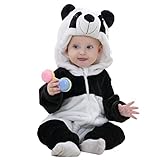 IDGIRL Unisex-baby Winter Flannel Romper Panda Outfits Suit Panda-3-1