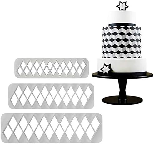 Fiesta 3pcs Square Geometric Cutters Fondant Cookie Cutter Geometry Cake Mold Fondant Mold Cake Decorating Tools Baking 6 Designs: S679