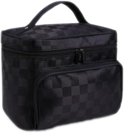 Lady Folding Travel Large Capacity Makeup Beauty Bag Square black