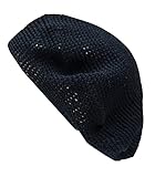 Inspirit Arts TAM Beret Hat Solid Black Hand Made Knit Slouchy Dreadlock Cap
