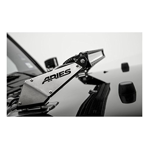 Aries 15912 Carbide Black Powder Coat Hood Light Mounting Brackets for 07-17 Jeep Wrangler JK