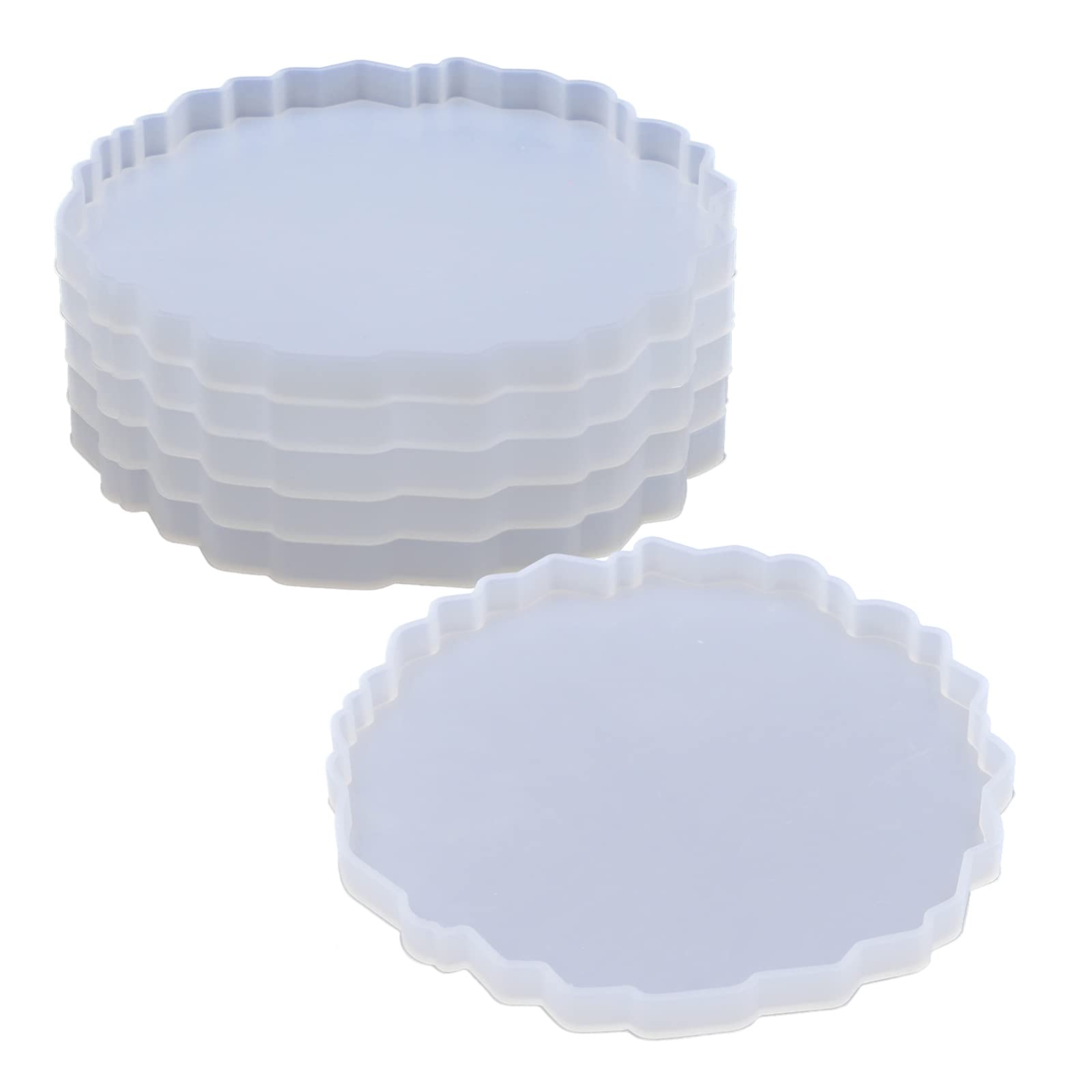 DBOO Resin Coaster Mould 6 Pcs Silicone Coaster Molds DIY Resin Mould Epoxy Resin Silicone Coasting Moulds for Agate Geode Coasters Faux Agate Slices Art Craft Decoration