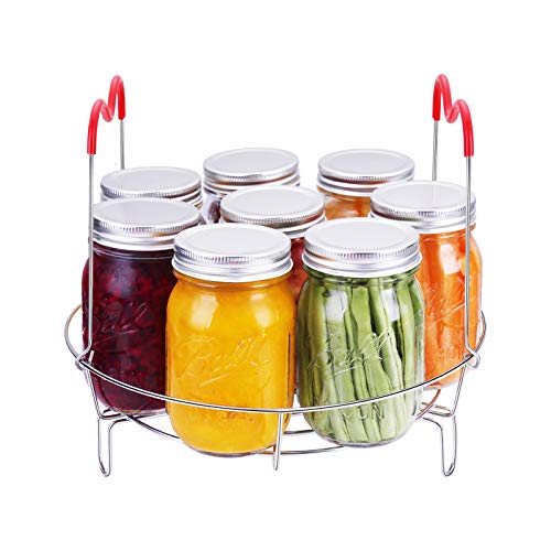 QMT Canning Rack, Stainless Steel Canning Jar Rack with Silicone Handle