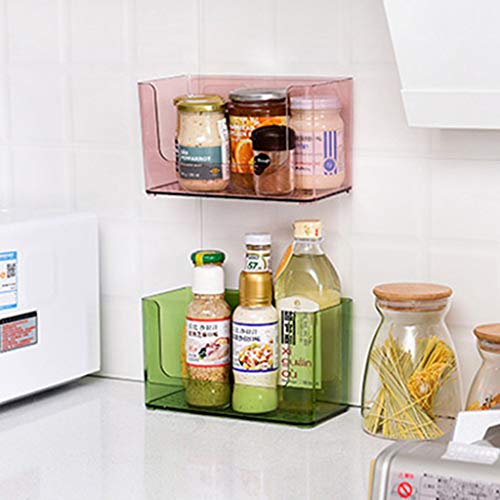 YJYdada Storage Box Rack Strong Vacuum Suction Cup Transparent Wall-Mounted for Bathroom