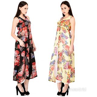 raabta fashion black georgette dresses