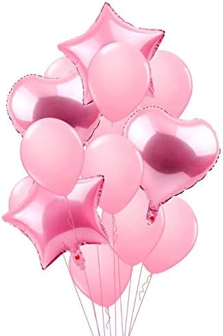 GrandShop 50737 Balloon Bouquet for Birthday/Anniversary/Baby Shower Party Decoration Item Pink Set of 10 pcs