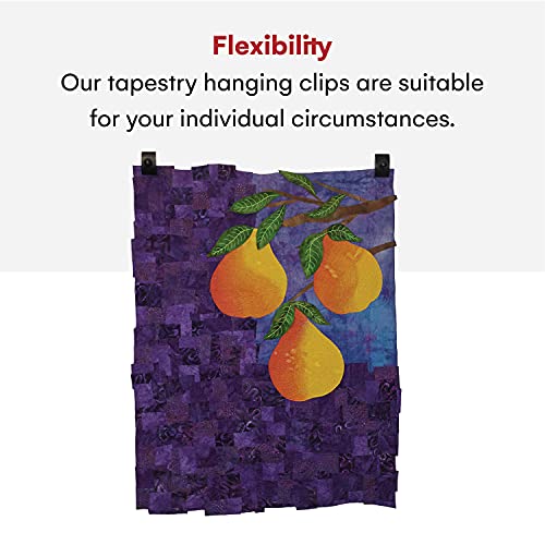 Classy Clamps Wooden Quilt Wall Hangers 4 Large Clips (Black) and