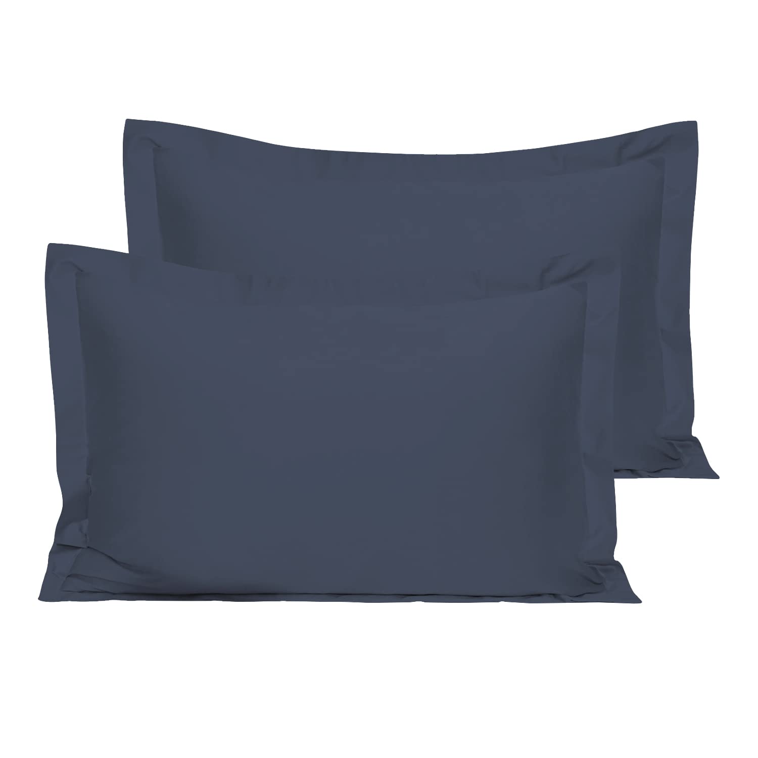 Pizuna Cotton Percale Oxford King Size Pillowcases 2 Pack Dark Blue 50x90cm, 100% Long Staple Combed Cotton Pillow Cover, Percale Weave King Pillow Cases (Cotton Pillow Cases 2 Pack) — image 1