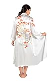 TexereSilk Women's Silk Nightgown Robe Set (Natural White, Medium) Elegant Sleepwear for Women WS0601-NWH-M