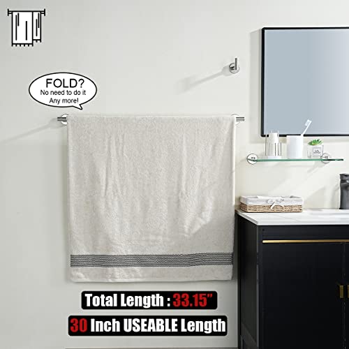 JQK Bath Towel Bar, 30 Inch 304 Stainless Steel Thicken 0.8mm Single