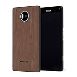 Mozo Qi Wireless Charging Back Cover for Microsoft Lumia 950XL with NFC Walnut Wood 950XLBBWWN [FT111542]