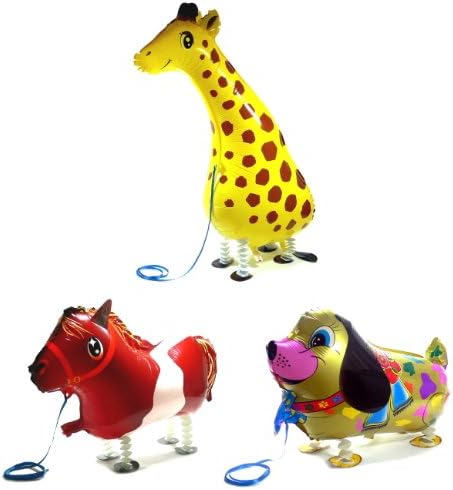 PartynBalloon ™ 3 Assorted Walking Cute Giraffe Horse Golden Dog Animals Pet Party Helium Balloon Combo X212A Mobile Phone Apps Special Edition