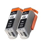 Compatible PGI270XL(PGI-270 XL) High Yield Ink Tank Replacement Cartridge for Canon Pixma MG6820 MG6821 MG6822 MG5720 MG5722 MG7720 (Twin Packs)