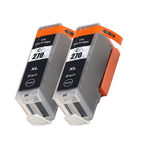 Compatible PGI270XL(PGI-270 XL) High Yield Ink Tank Replacement Cartridge for Canon Pixma MG6820 MG6821 MG6822 MG5720 MG5722 MG7720 (Twin Packs)