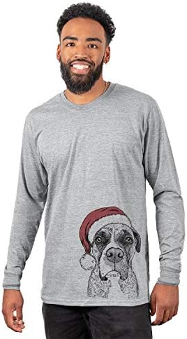 Inkopious Christmas Rowdy Rex The Boxer Dog Triblend T-Shirt Clothing,  Shoes u0026 Jewelry