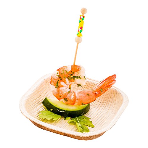 Palm Leaf Bowl, Appetizer Bowl - Square Palm Bowl - Biodegradable, Disposable - 3.5 Inch - 100ct Box - Restaurantware