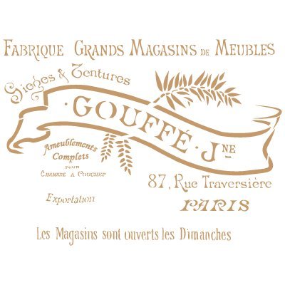 Stencil Deco Vintage Composition 168 Gouffe. Stencil size: 20x30 cm (7,9x11,8 in). Design size: 14,8x20,3 cm (5,8x8 in)