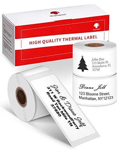 Phomemo Address Labels for M-Series Label Makers, Thermal Mailing Stickers, Easy to Peel Off. White, 1