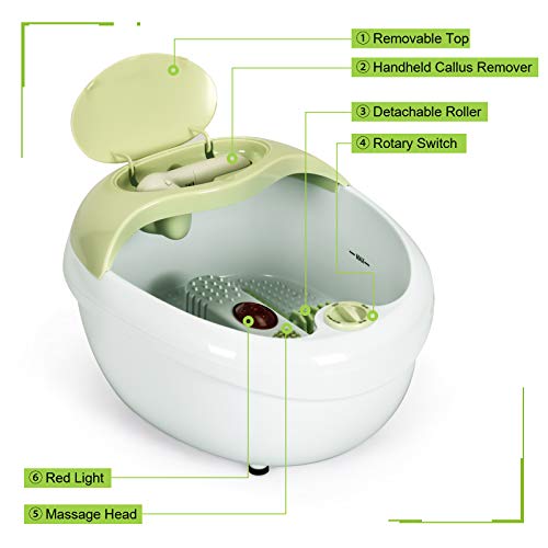 COSTWAY Foot Spa Bath Massager, with Heat Preservation, Bubbles