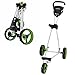 Caddymatic Golf Continental 3 Wheel Folding Golf Push/Pull Cart White/Green