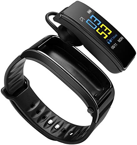 Smart Sports Bracelet Smartwatches,Activity Fitness Tracker, Bluetooth earphone Pedometer Reminder,Smartwatch Men Women,Black