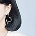 925 Sterling Silver Big Large Heart Hoop Earrings Threader Earrings for Women Thin Wire Lightweight 50mm for Women