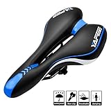 OUDMON Bike Seat Comfort Bicycle Seat for Men Memory Foam Mountain Bike Seat Women Soft Wide Bicycle Saddle Cushion with Waterproof Covers Padded Replacement