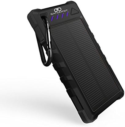 Gatcepot Solar Charge 8000mAh Solar Phone Charger Waterproof/Shockproof/Dustproof Power Bank DC5V/2.1A For iPhone iPad Android & More